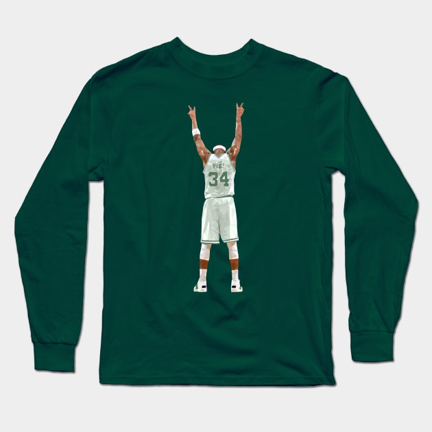 Paul Pierce Celebration Low Poly Long Sleeve T-Shirt by rattraptees